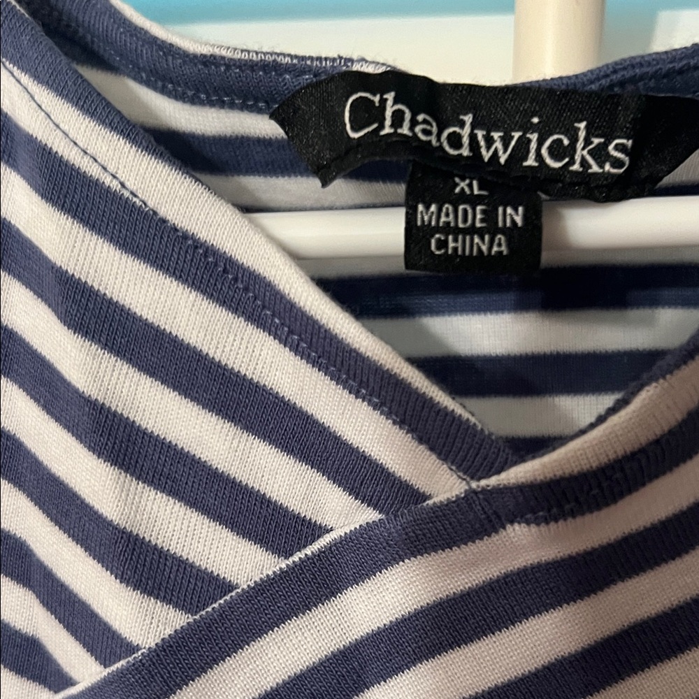 Chadwicks Navy and White Striped Tank Top - Picture 2 of 6